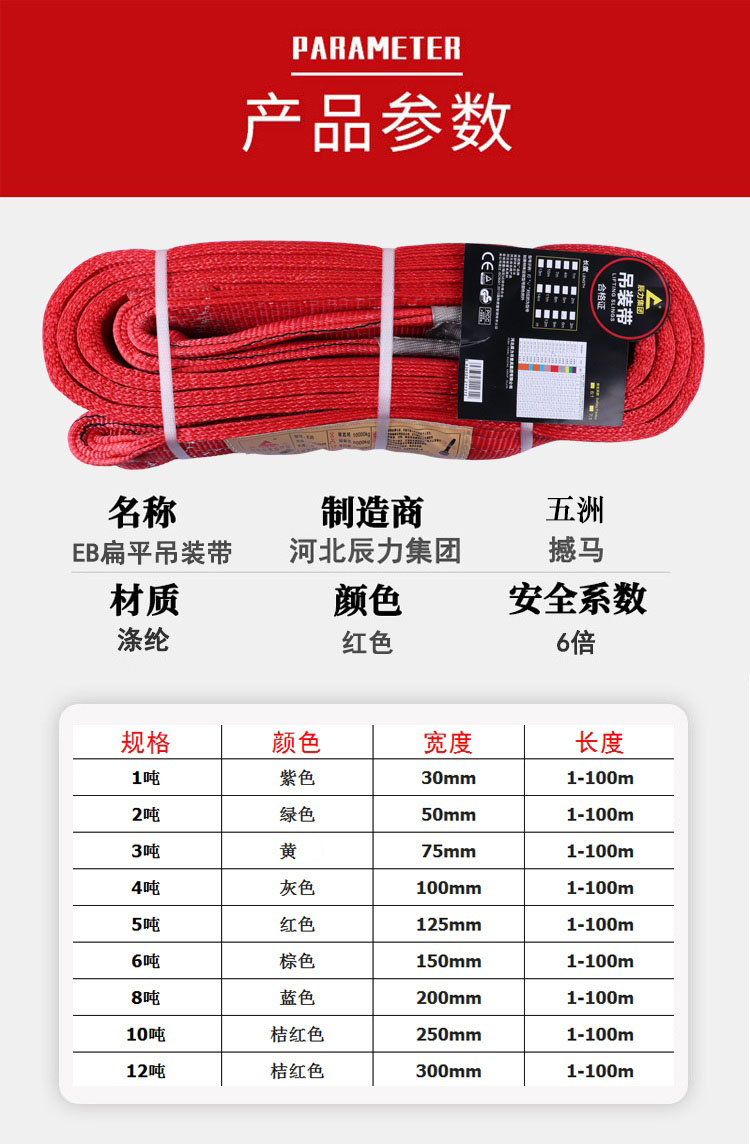 5吨扁平吊带型号参数